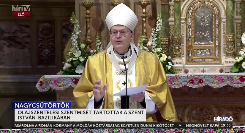 Olajszentelési szentmisét tartottak a Szent István bazilikában  videó