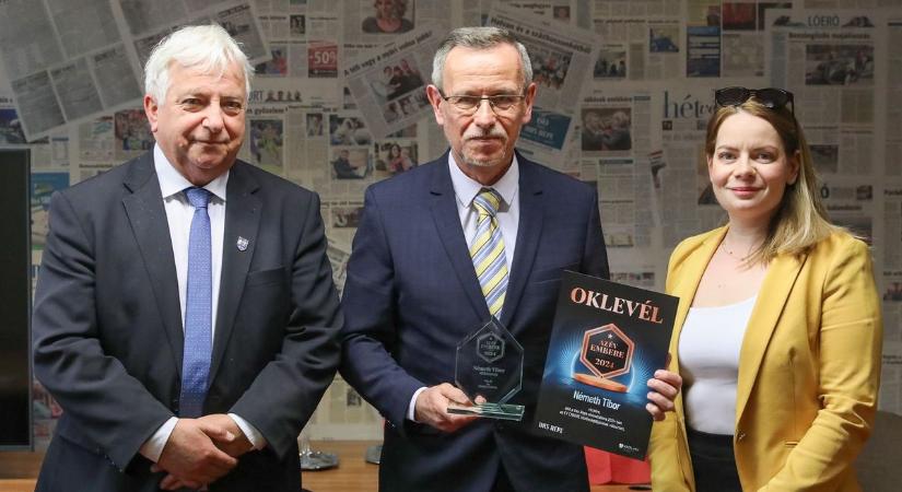 Az év vasi embere Németh Tibor - Csütörtökön átvette a díjat