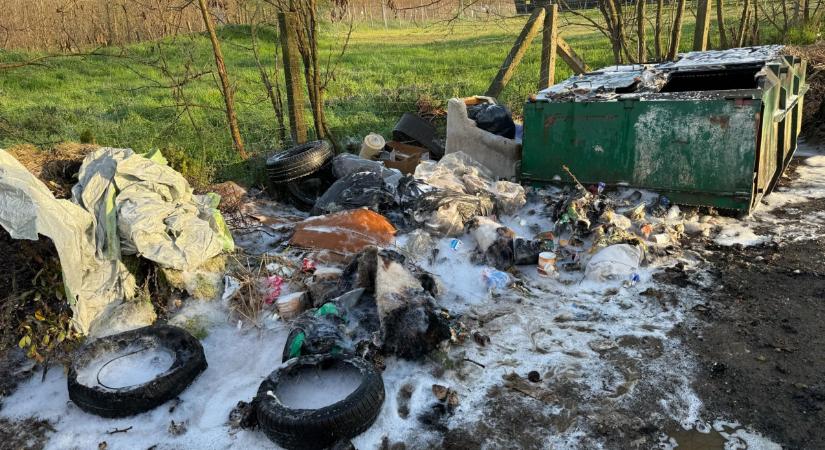 Kigyulladt egy szeméttároló Monostordűlőben