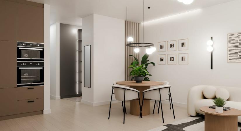 A csokoládé legszebb árnyalataival újul meg ez a II. kerületi 70 m2-es lakás