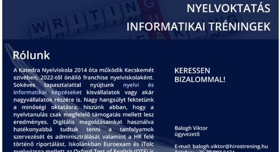HÍRÖS TRÉNING KECSKEMÉT-NÁLUNK ÉRTK A TUDÁS!