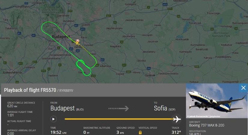 Vészhelyzetet jelentett egy utasszállító repülő Budapest felett, majd sokáig körözött a levegőben