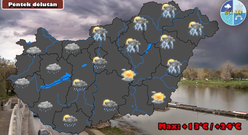 Pénteken is marad a változékony, csapadékos idő