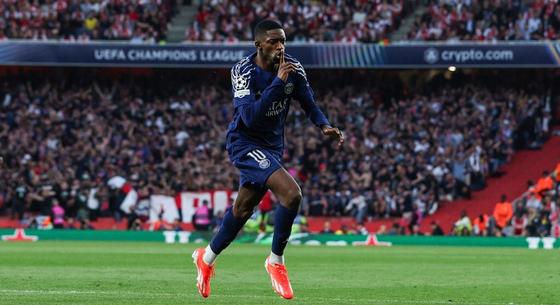 Bajnokok Ligája-elődöntő: Egy korai Dembélé-gól elég volt a PSG-nek ahhoz, hogy győzni tudjon Londonban