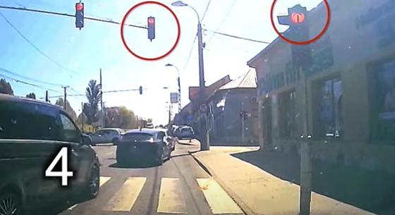 Mintha ott sem lenne, úgy mennek át a piros lámpán az autósok az Üllői úton – videó