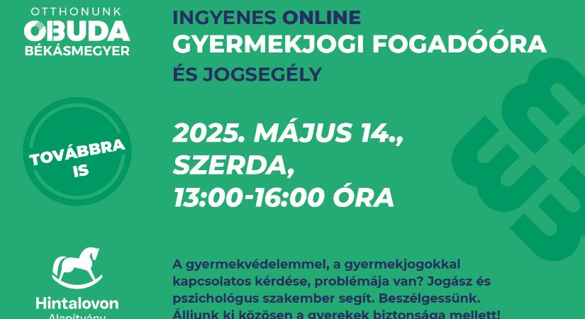 Május 14-én tartják a havi ingyenes jogsegélyt és gyermekjogi tanácsadást
