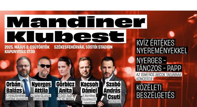 Érkezik a Mandiner első Klubestje! Május 8-án, Székesfehérváron!