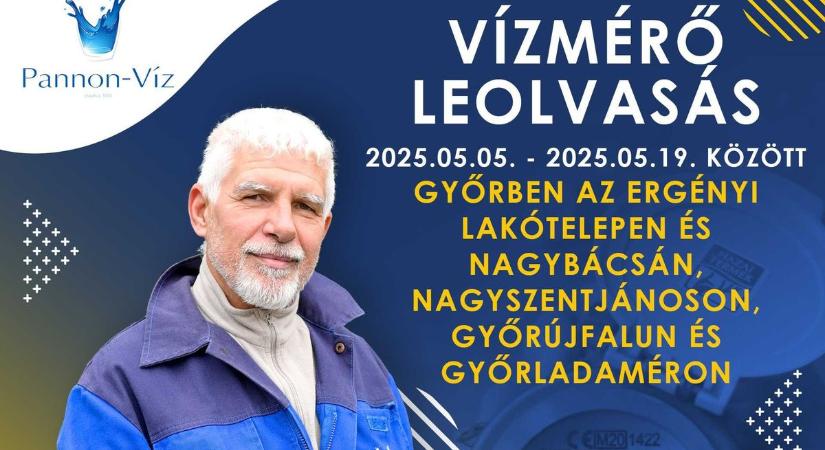 Aknás lakossági vízmérő leolvasás a Győri Üzemmérnökség területén