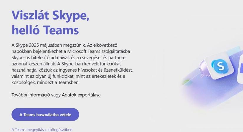 Megszünt a Skype - A Microsoft a Teams-et fejleszti tovább