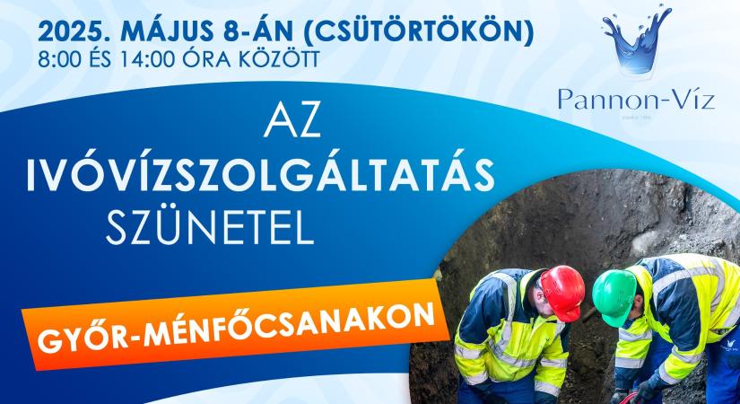 Karbantartás miatt zárják el a csapokat Ménfőcsanakon
