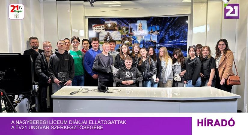 A nagyberegi líceum diákjai ellátogattak a TV21 Ungvár szerkesztőségébe (videó)
