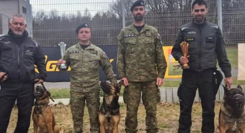 Nemzetközi versenyen remekeltek a komáromi kutyás rendőrök
