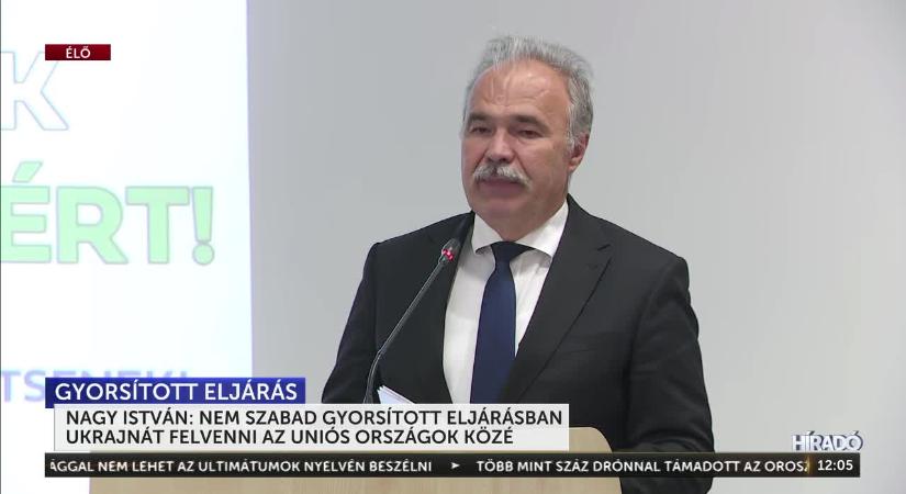 Nagy István: Nem szabad gyorsított eljárásban és minden kontroll nélkül Ukrajnát felvenni az Uniós országok közé  videó