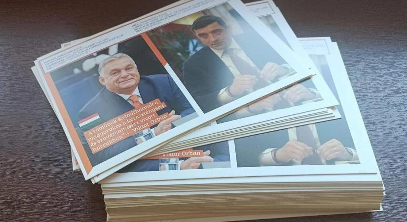 Simion már Orbán arcképével terjeszt szórólapot Erdélyben