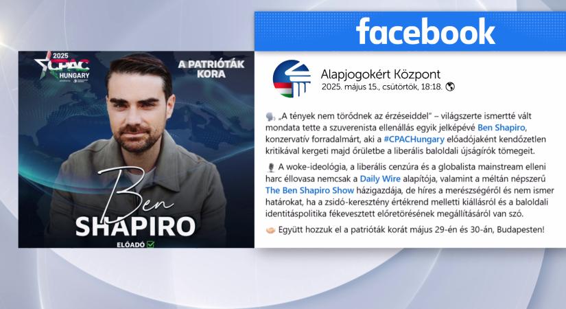 Az Alapjogokért Központ bejelentette a CPAC Hungary első előadóját