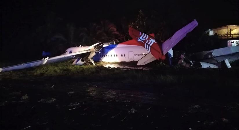 Leszálláskor kicsúszott a pályáról egy Fokker 50-es Panamában