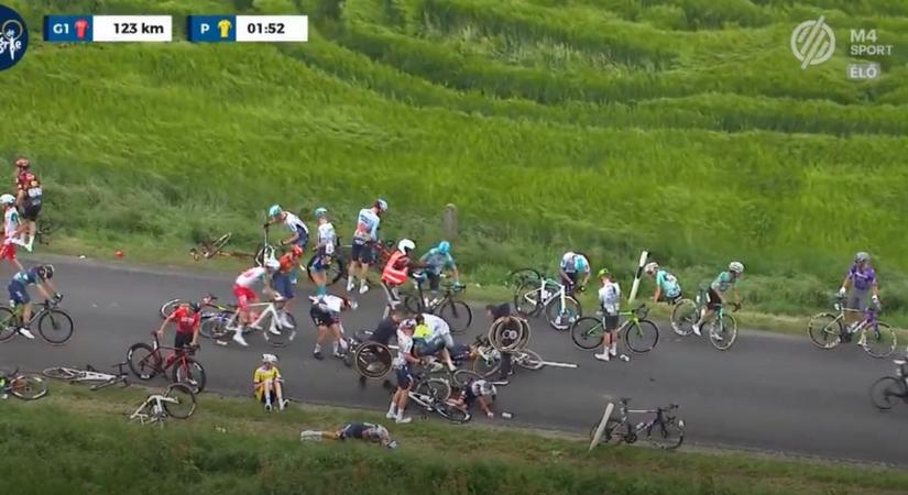 Vérfagyasztó fotó: ilyen kevésen múlt a Tour de Hongrie-versenyző élete