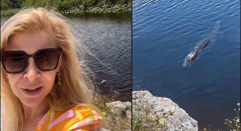 Aligátorral nézett farkasszemet Polgár Tünde (videóval)