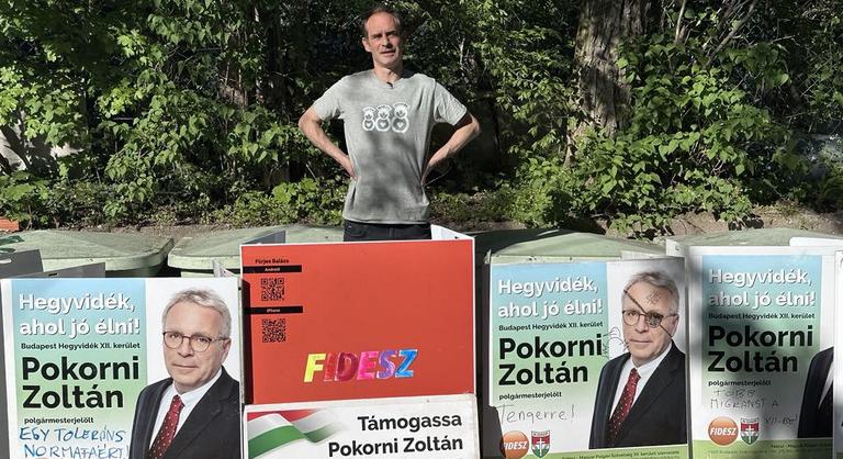 Kidekorálta a hegyvidéki Fidesz korábbi plakátjait a Kutyapárt, hogy végre elvigyék azokat