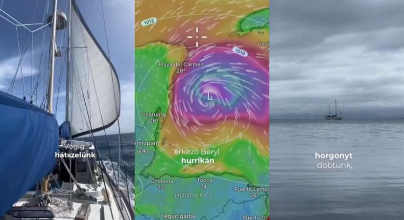 Menekülés a hurrikán elől egy vitorlással a Karib-tengeren (videó)