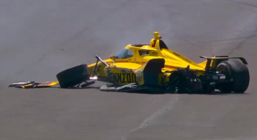 Indy 500: Akkorát bukott McLaughlin, hogy még az aszfalt is behorpadt