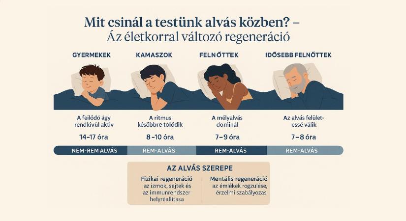 Mit csinál a testünk alvás közben? Így változik a szervezet önjavító képessége életkor szerint