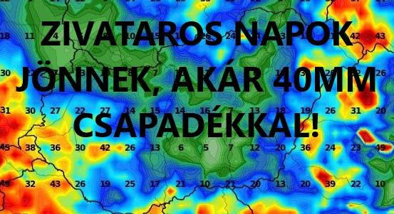 Hétvégéig: Zivatarok, felhőszakadás, jégeső!