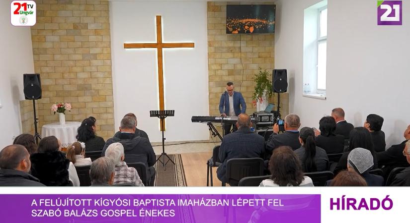 A felújított Kígyósi Baptista Imaházban lépett fel Szabó Balázs gospel énekes (videó)