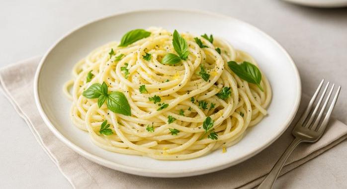 Citromos-ricottás spagetti friss zöldfűszerekkel – letisztult ízek gyorsan