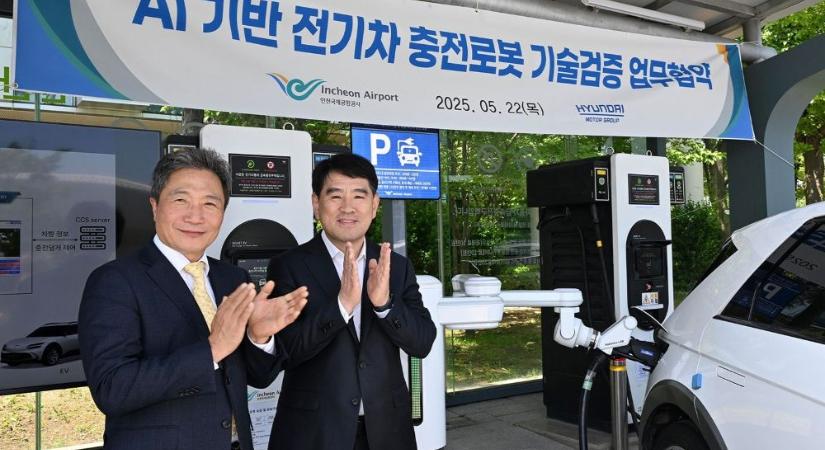 Hyundai és Kia töltőrobotok veszik át az irányítást a világ egyik legnagyobb repülőterén