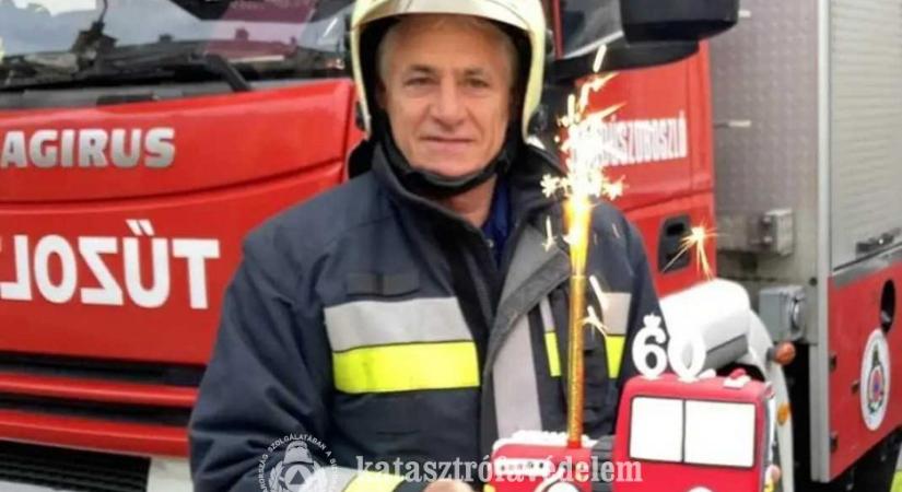 Elhuny Tóth Gyula, hajdúszoboszlói tűzoltó főtörzsőrmester