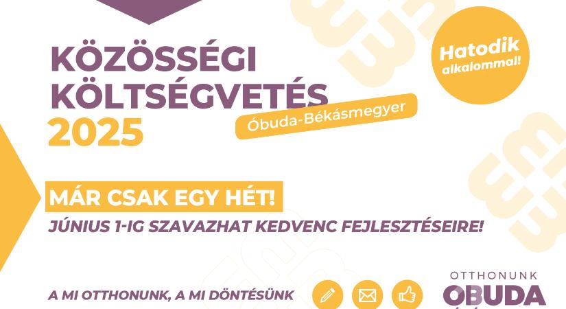 Már csak egy hétig lehet szavazni a Közösségi Költségvetés 2025-ös kampányára