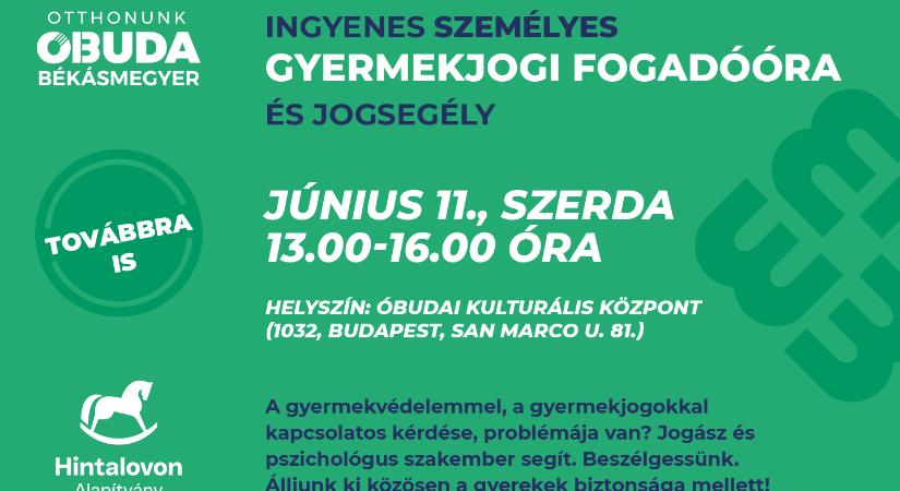 Gyermekjogi tanácsadás és jogsegély az ÓKK-ban a nyári szünet előtt