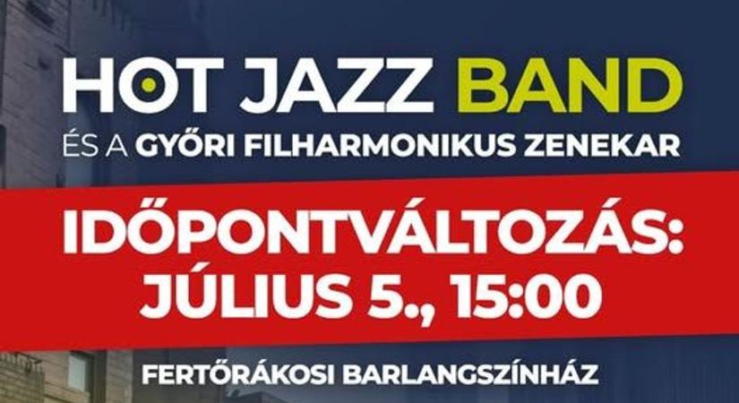 Hot Jazz Band új időpontban a Fertőrákosi Kőfejtő és Barlangszínházban