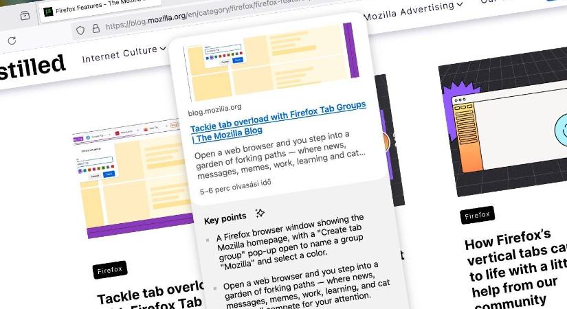 Az új, AI alapú link előnézet bekapcsolása a Firefox 139-ben