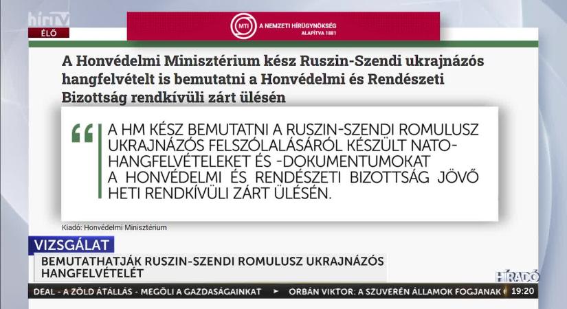 Hangfelvétel bizonyítja Ruszin-Szendi Romulusz kiállását Ukrajna mellett  videó
