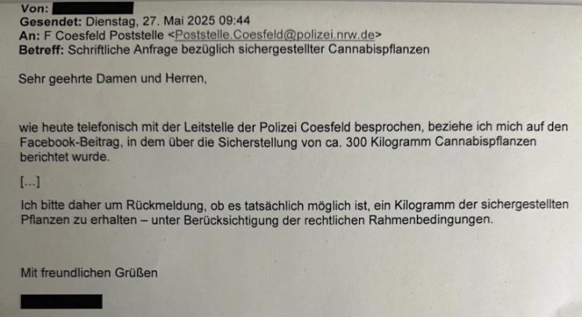 Megkérdezte a rendőröket, kaphat-e egy kicsit a lefoglalt kannabiszból