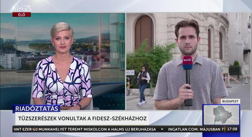 Tűzszerészek vonultak ki a Fidesz Lendvay utcai székházához  videó