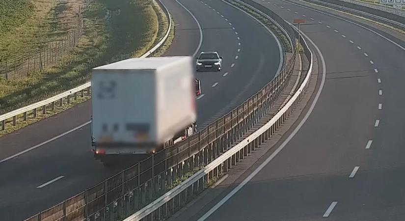 Rémálom a hazai autópályán: videón a forgalommal szemben haladó kamion!