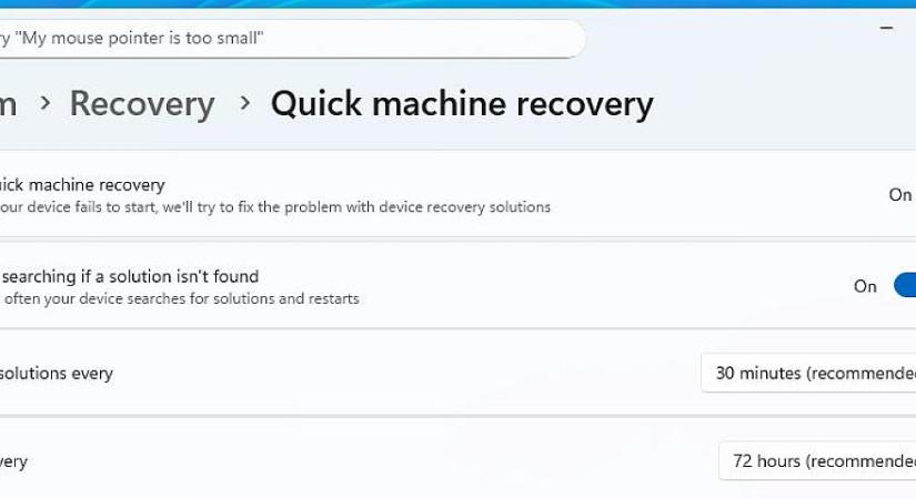 Már kipróbálható a Windows 11 vészhelyreállítási funkciója rendszerindítási problémák esetére