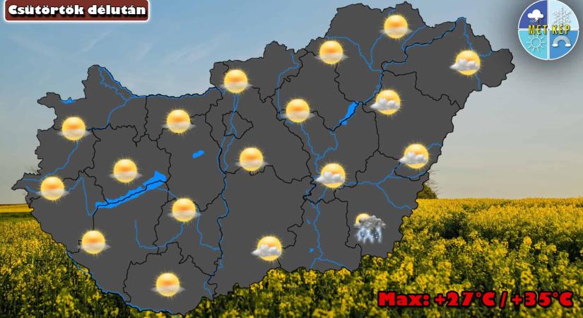 Kánikula kezdődik, délutántól délkeleten lehet zápor, zivatar