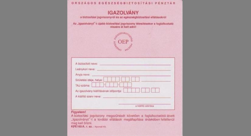 A rózsaszín TB-kiskönyv megszüntetése