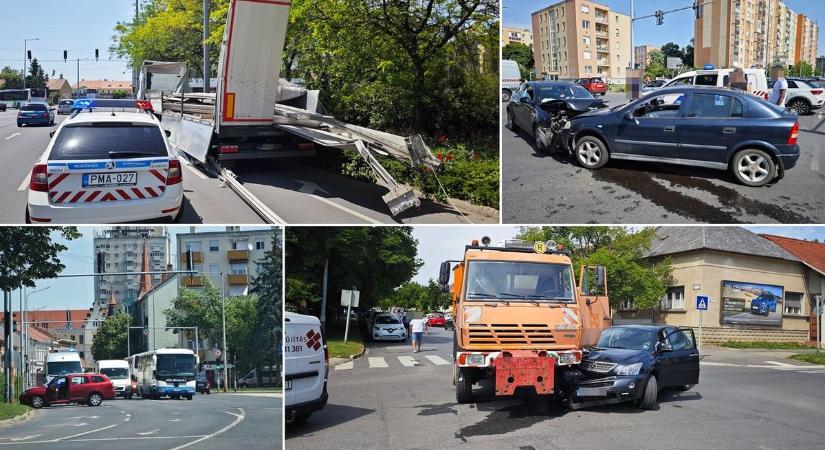 A balesetek szerdája volt a tegnapi nap Szombathelyen: egymást érték a bajok - fotók