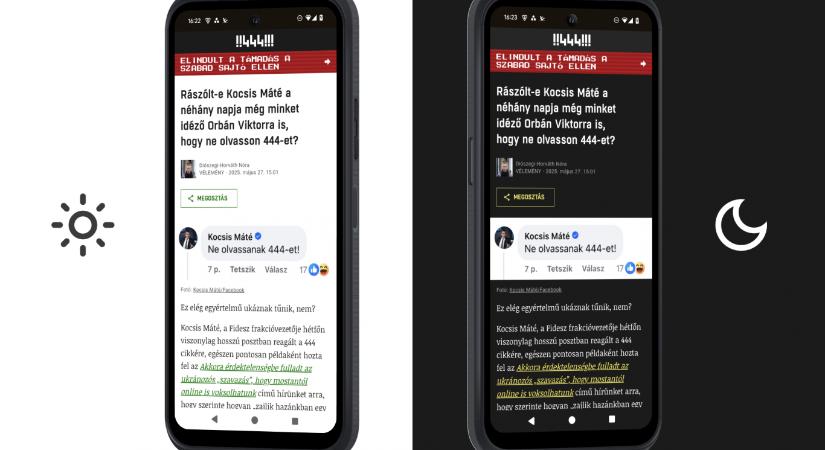 Nagyon ideje volt: már a 444 is tud sötét lenni