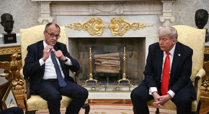 Jégkorong meccshez hasonlította az Ukrajnában zajló háborút Donald Trump, amikor Friedrich Merz német kancellárral találkozott