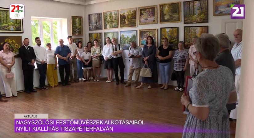 Aktuális (2025.06.07) Nagyszőlősi festőművészek alkotásaiból nyílt kiállítás Tiszapéterfalván (videó)