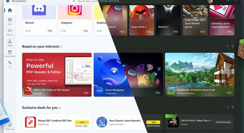 Teljesen átalakítja a Windows-ok beépített alkalmazástboltját a Microsoft