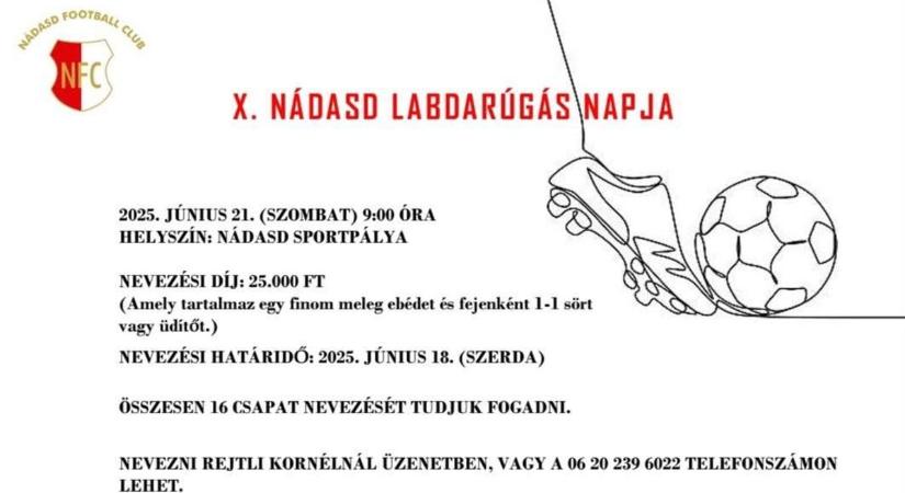 Nádasd: kispályás torna, főzőverseny - lehet nevezni!