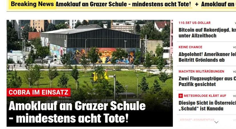 Iskolai lövöldözés Grazban - Több halott