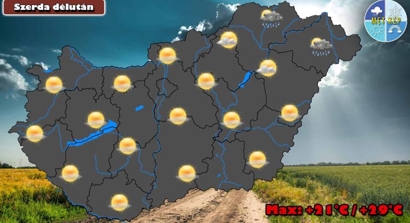 Gyenge hidegfront érkezik szerdán